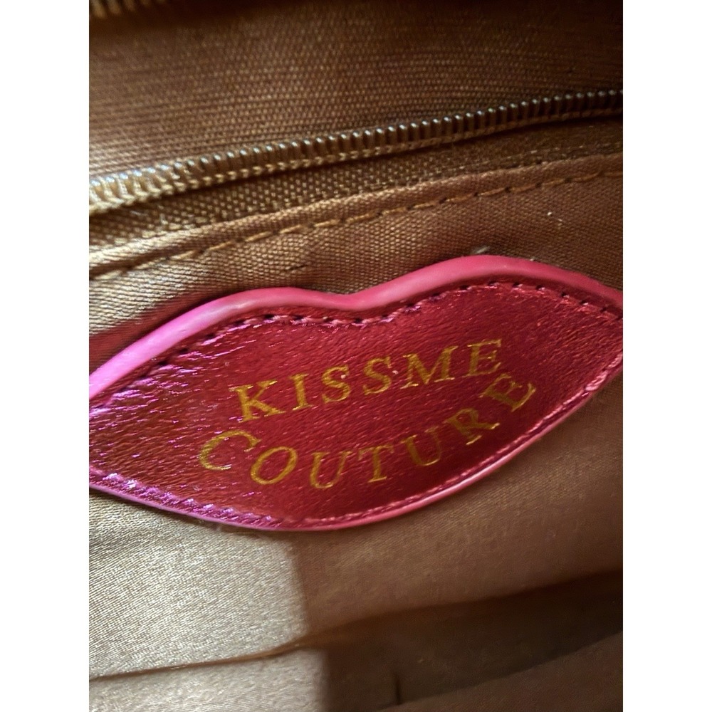 Kiss Me Couture Tan Faux Suede Studded Turquoise Crossbody Saddle Bag Boho - Picture 5 of 9